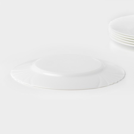 Desser plate of glass scream "Cadix", 19.5 cm, white color-3