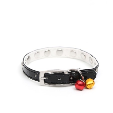 A collar with round rhinestones, 28 x 1 cm, Osh 21-25 cm, arts. The skin, black-1