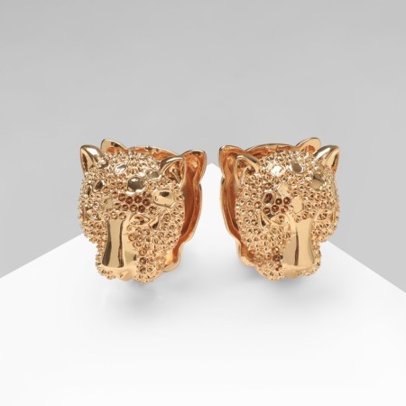 Earrings Metal "Chord" cheetah, color gold