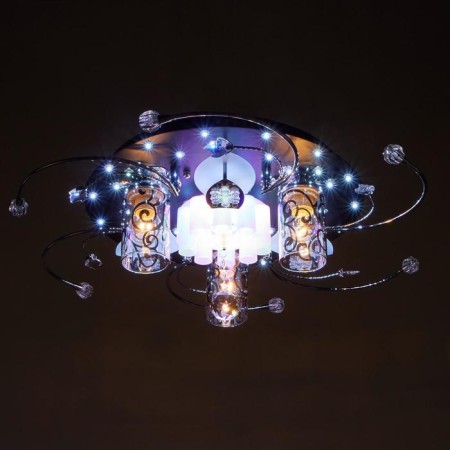 Economic Service chandelier with PDU 41007/3 3x40W E27, backlight LED Black 49x49x17 cm-2