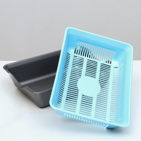 Deep toilet with a mesh of 36 x 25 x 9 cm, blue/gray-4