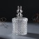 Casket glass "Hare in headphones. Rombs" silver 6x6x12 cm