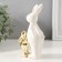 Souvenir Ceramics "Hare in the overalls with a gold bunny" 7.5x4.5x13.8 cm