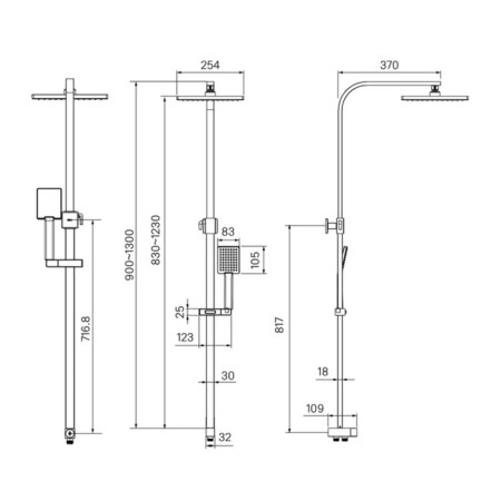 Shower system IDDIS BILD, with the upper leaf, chrome-5