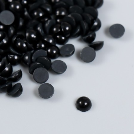 Decor for creativity plastic "Half of beads. Black" 20 g 0.6x0.6 cm