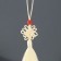 Suspension textiles, plastic "Knot of happiness and infinity" White-yellow 8.5 cm