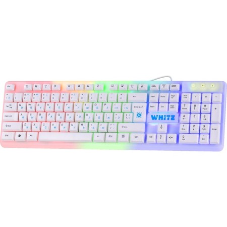 Keyboard Defender Dark White GK-172, Game, Wending, Lighting, 104 Key, USB, White-1