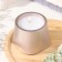 Candle "Trapezius" in the candlestick of gypsum smooth, 8x6cm, champagne