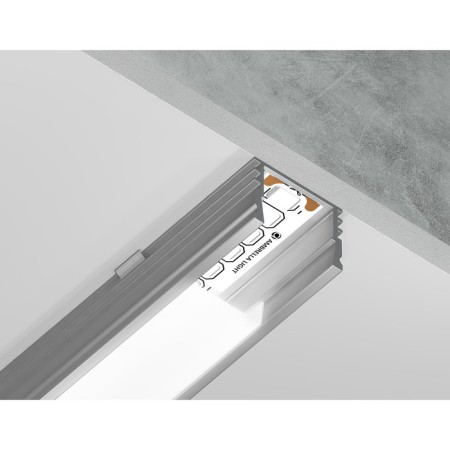 Profile aluminum overhead ambrella Illumination alum Profile, GP1750AL, 2000x12x15.7 mm, silver color, matte dial