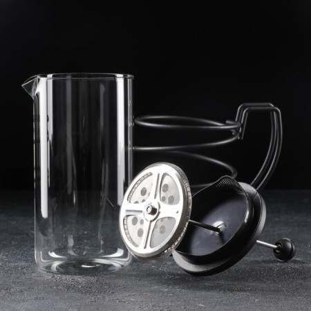 Teapot of a tender jacket - press "Loft", 1 l, black color-1