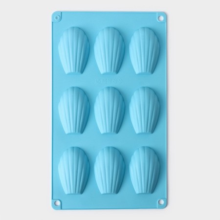 The form for baking the share "Underwater world. Shell ”, silicone, 28 × 17 × 2 cm, 9 cells (6.7 × 4.5 × 1.3 cm), blue color-2