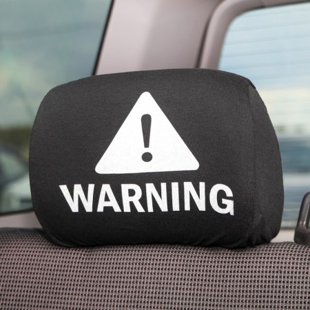 Covers on the headrest "Attention!", Black, set 2 pcs-1