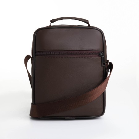 Male bag on lightning, long belt, brown color-3