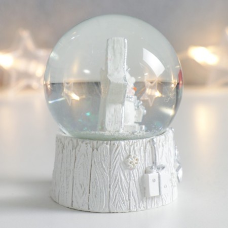 Souvenir Polystone Water Ball "Snowman with a Star" 7x6.7x8.8 cm-1