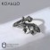 Ring "ring" chameleon, color black silver, dimensionless