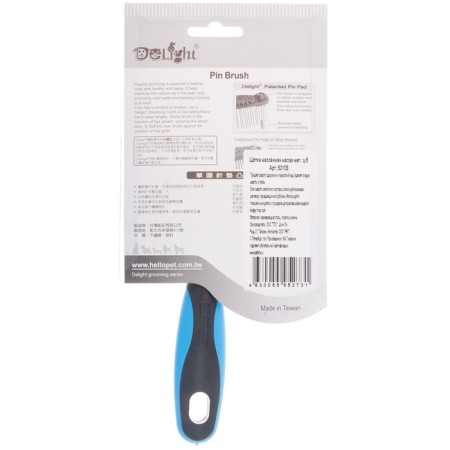 Delight brush massage, small, metal teeth, black and blue-4
