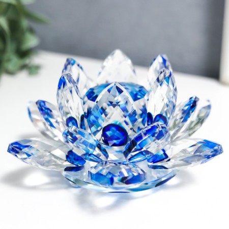 Souvenir glass "Lotus Crystal Troundword Blue Rainbow" D = 11 cm-1