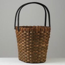 Wicker basket, 28.5 x 23 x h23/38.5 cm, sequoia