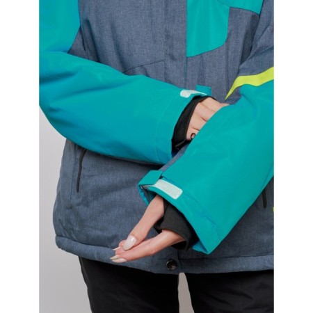 Ski jacket female winter, size 58, green color-10