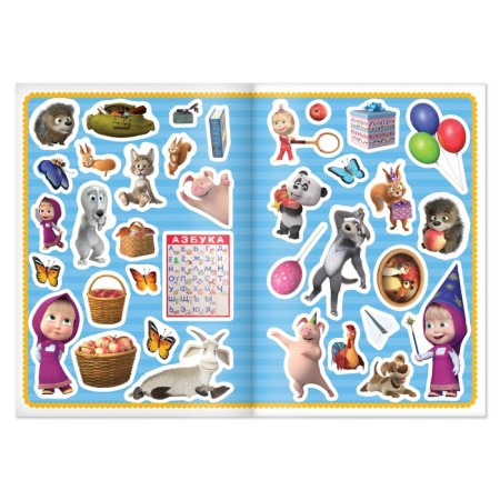 Book with stickers “Find the Differences”, Masha and the Bear, A5, 16 pages, Masha and the Bear-2