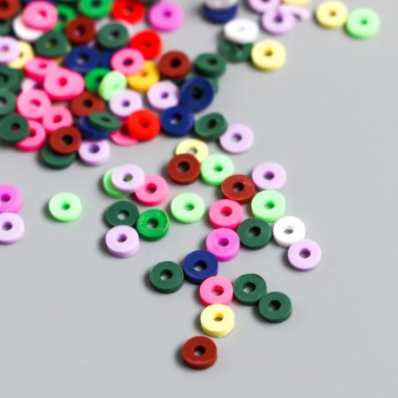 Beads for the creativity of PVC "Rings Multi -colored" set ≈ 330 pcs 0.1x0.4x0.4 cm-1