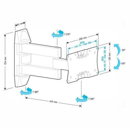 The bracket for LCD TV Holder LCDS -5065 19 " - 32", 30 kg, the distance from the wall 60 - 315mm.-1