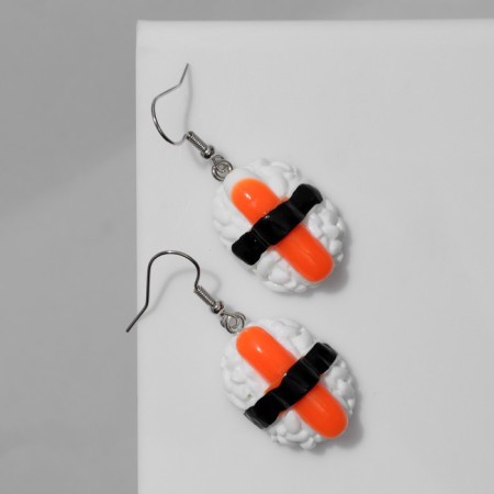 Earrings plastic "Sushi", colored-2