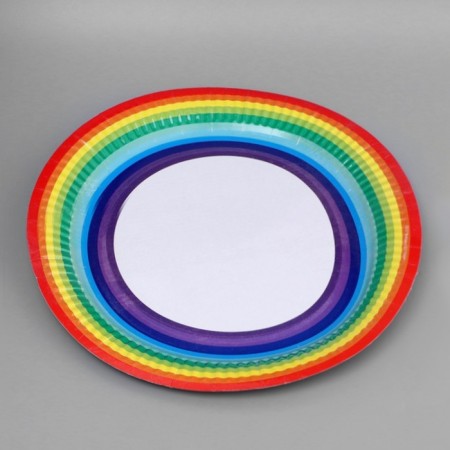 Paper plate "Rainbow" with lamination, 23 cm