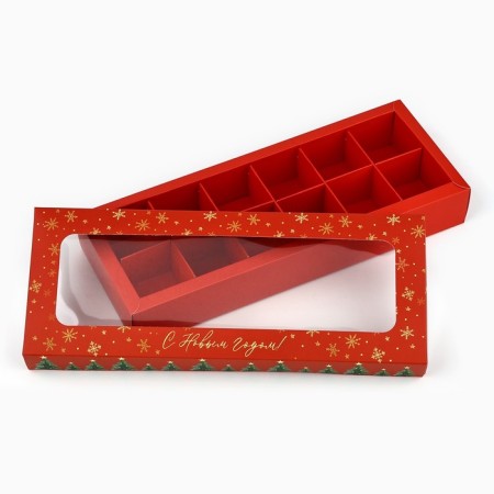 Folding box under 12 sweets "Christmas tree", 3.8 x 10.5 x 26.5 cm, New Year-4