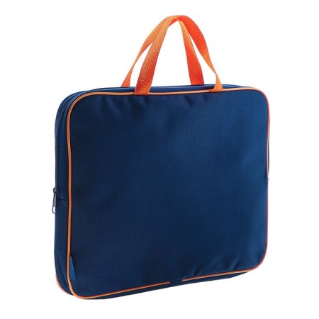 Folder with handles Textile A4, 350 x 265 x 45 mm, PMD 2-42 "Office", inner pocket, dark blue/orange-1