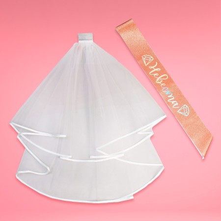 Carnival set "Bride" (veil + tape)-1