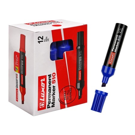 Permanent industrial marker 5-7 mm Luxor "510", beveled, blue