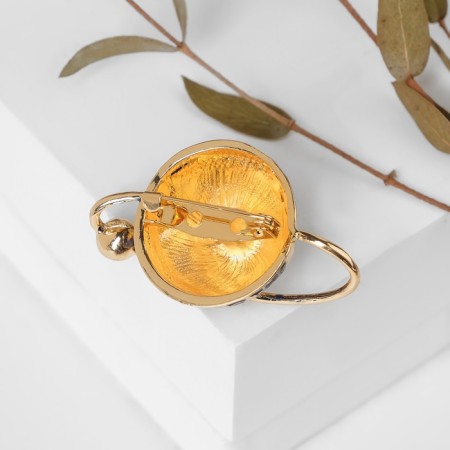 Brooch "Planet Earth", blue color in gold-2