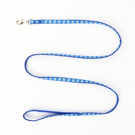The set of stitched "paws", width 1 cm, leash 120 x 1 cm, og 23-35 cm, blue-5