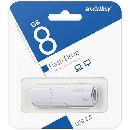 Flash drive Smartbuy 8GBCLU-W, 8 GB, USB2.0, th Up 25 MB/s, PLO up to 15 Mb/s, white-2