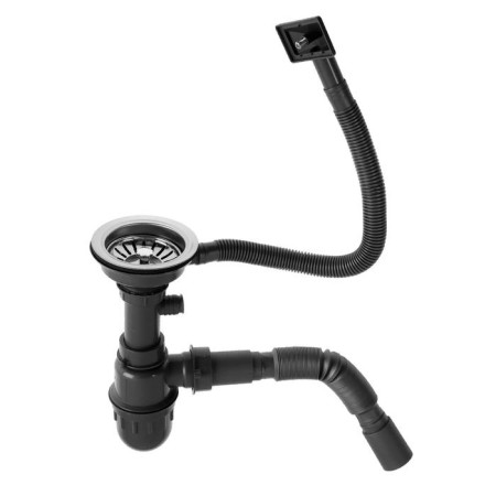 Kitchen sink Mixline 532306, mortise, thickness 0.8 mm, 49x49x18 cm, vol. 3 1/2 ", with Siphon-3