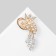Broach "Bun" pearl, white color in gold