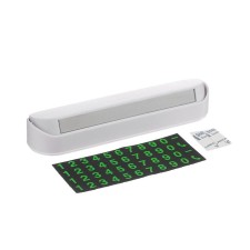 Cartage plate, for a phone number with a lid, fluorescent numbers, white