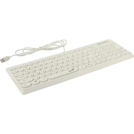 The keyboard Genius Slimstar Q200, wired, membrane, 101 key, USB, white