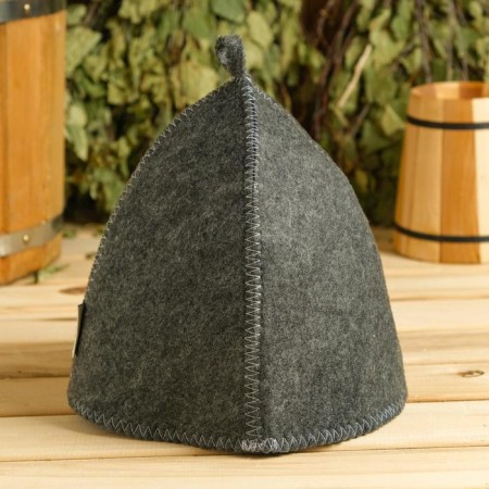Set of bath gray 3 items without embroidery (hat, mittens, rug) in film-1