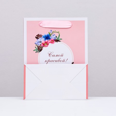 Laminated vertical "The most beautiful, flowers", 18 x 23 x 10 cm-1