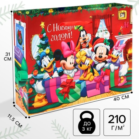 New Year. Gift package, 31x40x11.5 cm, packaging, Mickey Mouse