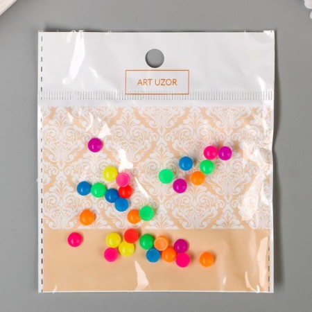 Tops for creativity plastic "Multi -colored circles" glossy set 30 pcs 0.6x0.6 cm-3