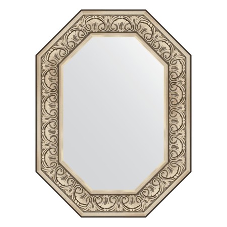 Mirror in the baguette frame, baroque silver 106 mm, 60x80 cm