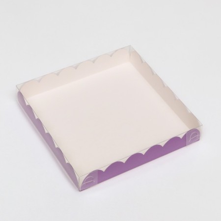 Box for cookies, lilac, 18 x 18 x 3 cm