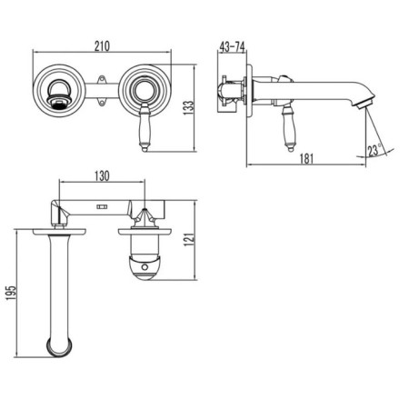 LEMARK VILLA LM4826C shell mixer, single -leaf, hidden, pour 181 mm, chrome-1