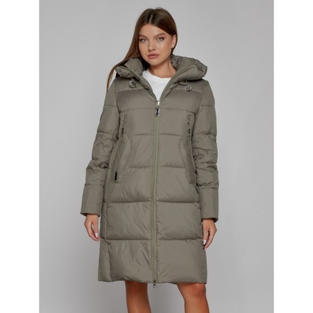 Coat insulated winter female, size 44, khaki color-4