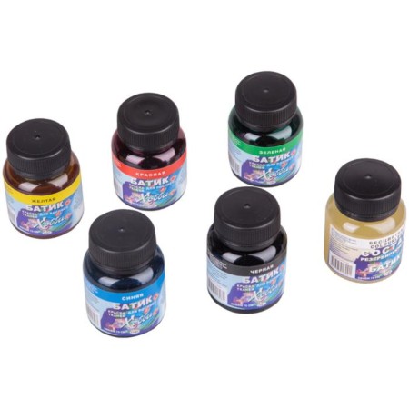 Batik-hobby gamma paint on fabric, a set of 5 colors x 75 ml + reserve composition-2