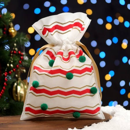 Gift bag "pompons", 20 x 30 cm
