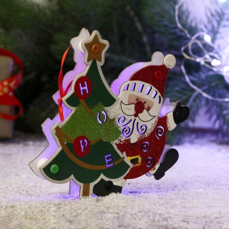 Christmas tree decoration "Santa Claus with Christmas tree" 14.5x14.5 cm-1